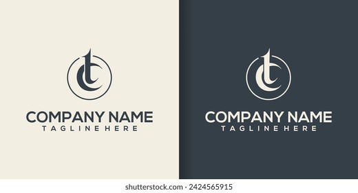 Colección de diseños de logotipo de letra de texto de TC o CT inicial de lujo