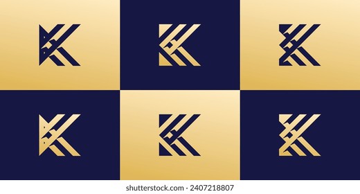 Collection of luxury letter K logo designs