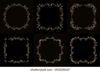 Collection of Luxury ornament or floral frame