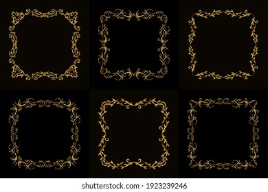 Collection of Luxury ornament or floral frame
