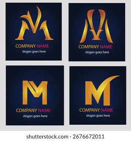 
Collection, M logo, arranged in an elegant design