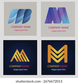 
Collection, M logo, arranged in an elegant design