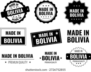 Collection of made in Bolivia labels for local products and crafts