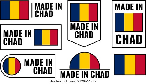 Collection of Made in Chad icons showcasing national pride and local products