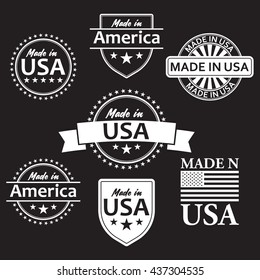 Collection of made in the USA labels. Vector format.