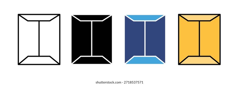 Colección del icono del sobre del correo fijado para la comunicación digital y los servicios postales aislados en el fondo blanco, Ilustración vectorial