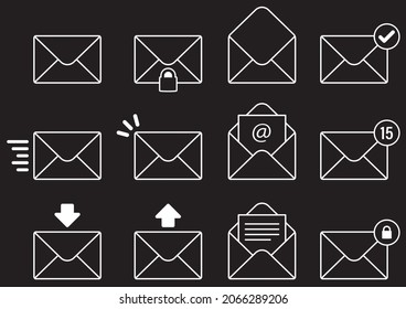 Collection of mail icon illustrations