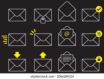 Collection of mail icon illustrations