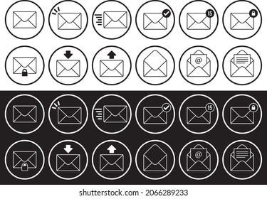 Collection of mail icon illustrations