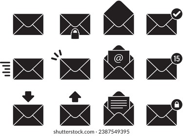Collection of mail icon illustrations