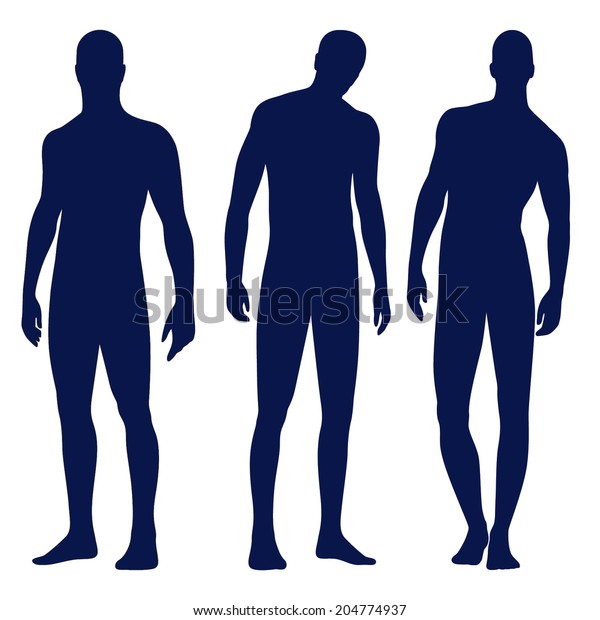 Collection Male Silhouettes Front View Vector Stock Vector (royalty 