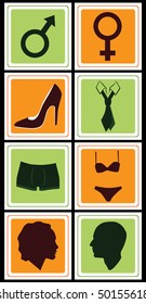 collection of male-female signs