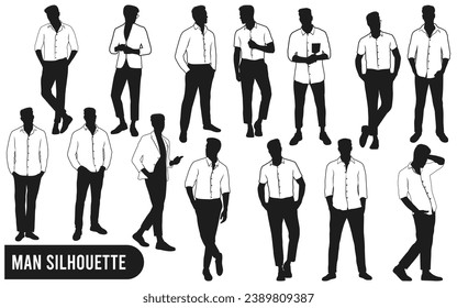 Collection of Man Silhouette Vector