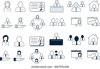 collection of manager, company, boss and employee icons