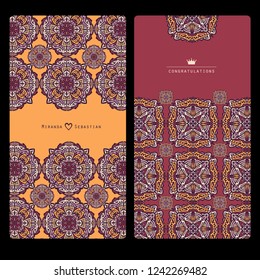 Collection mandala cards. Vector illustration.