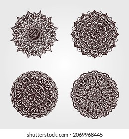 Colección Patrón de Mandala buen humor blanco y negro