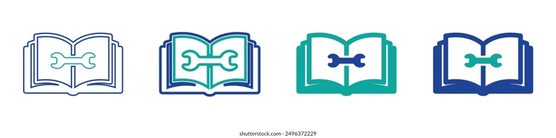 colección de iconos de libros manuales. ilustración. Vector stock. eps 10. 