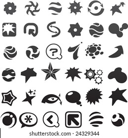 collection of many black abstract icons - 6. To see similar, please visit MY GALLERY