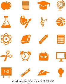 Collection of many educations and science icons