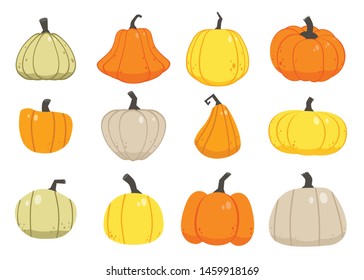 The collection of many pumpkin set
in flat vector style. Graphic resource for graphic,content.