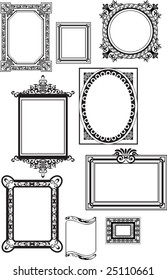 Collection of many vintage picture frames, Vector file