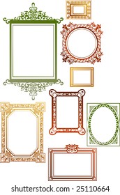 Collection of many vintage picture frames, 