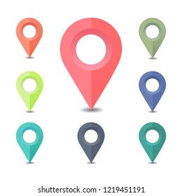 Set Red Map Pointer Vector Icon Stock Vector (Royalty Free) 395918284 ...