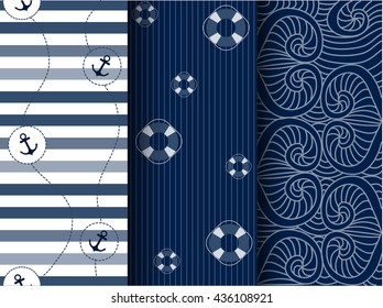 Collection of marine backgrounds,Vector illustrations