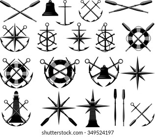 Collection maritime attributes, and different versions of the images drawn from this collection