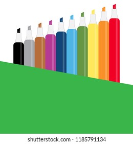 Collection of markers of different colors