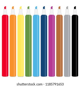 Collection of markers of different colors