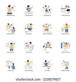 Collection of Marketing Flat Illustrations 


