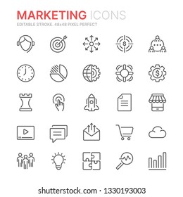 Collection of marketing line icons. 48x48 Pixel Perfect. Editable stroke