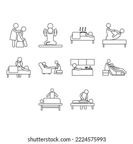 colección de vectores de icono de masaje