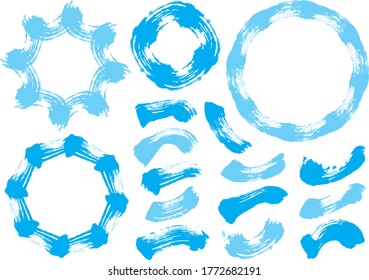 A collection of materials drawn with brush strokes