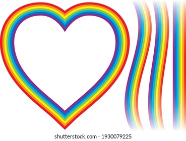 Colección de materiales con la imagen de un arco iris