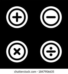 Collection of math symbols on background. icon vector color editable