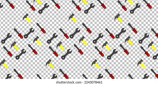 Collection of mechanical tools. Vector illustration. seamless pattern