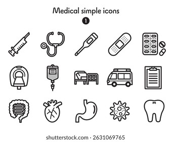 Collection of medical equipment icons