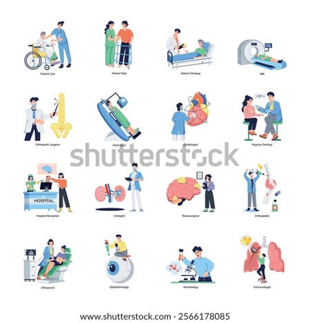 Collection of Medical Flat Illustrations 


