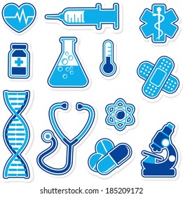 collection of medical icons designs isolated on white background