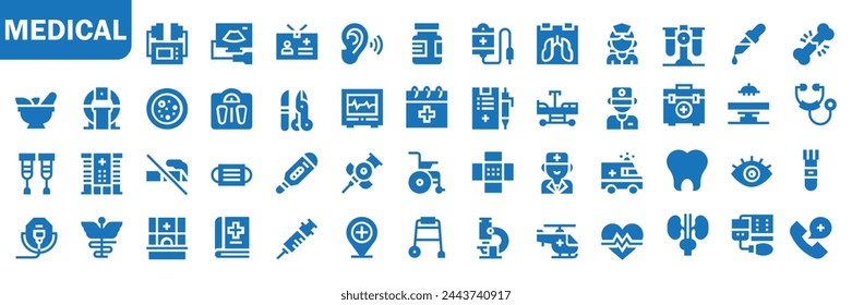 Collection of medical icons. Medicine and healthcare icons set. Collection of medical symbols. eps 10