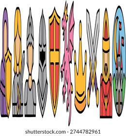 A collection of medieval armor and weaponry icons Vector