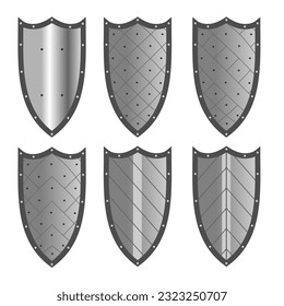 collection of medieval shields vector illustration isolated on white background
