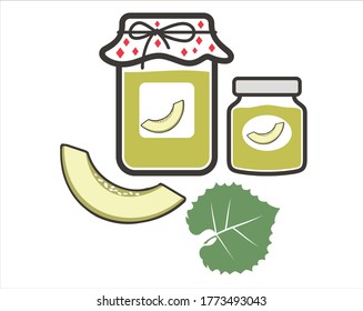 A collection of melon jam icons / vector.