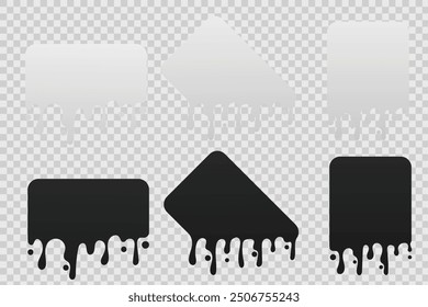 collection of melting stickers in vector