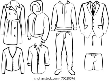 collection of men's clothes