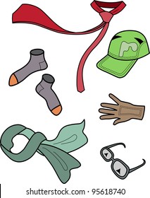 Collection of Men's Clothing and Accessories isolated on white background
