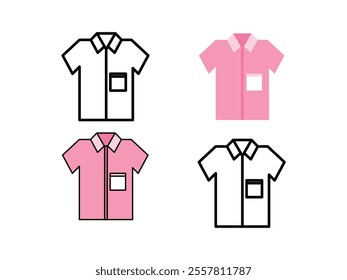 Collection of men's clothing shirts vector icon design