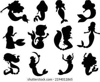 Colección de siluetas vectoriales aisladas